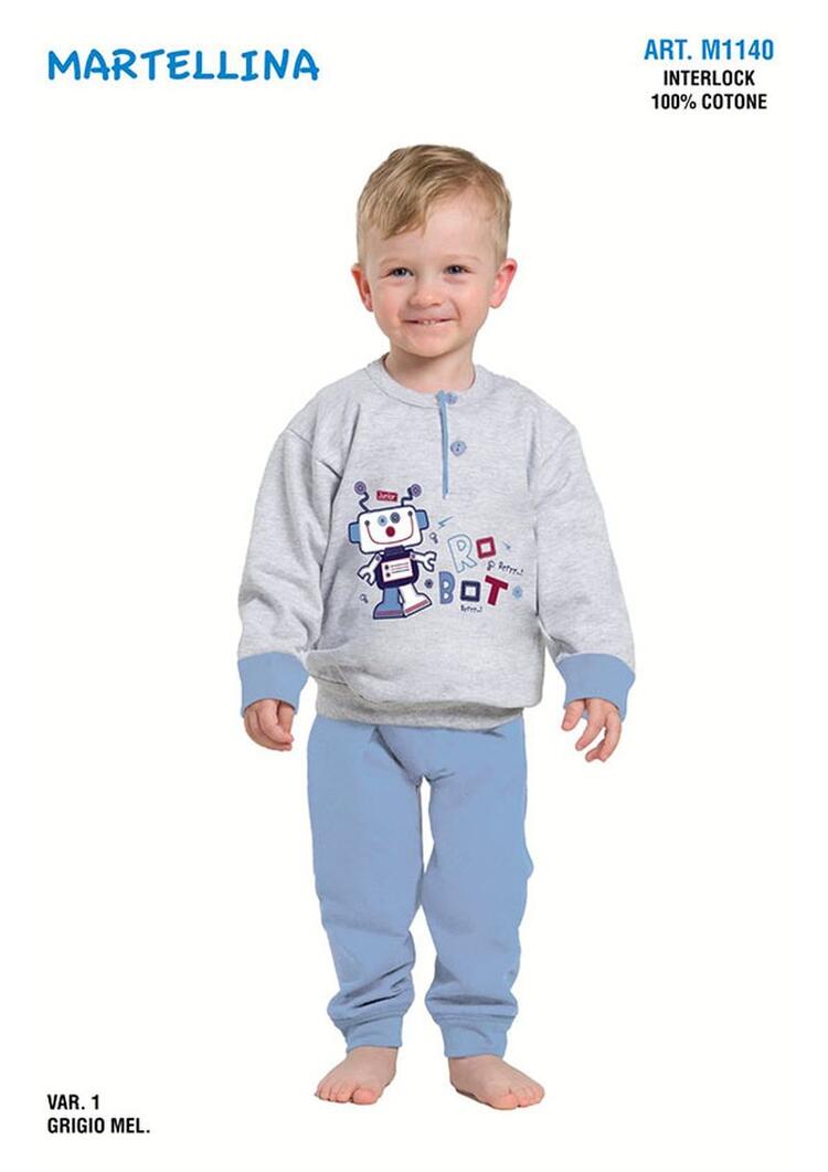 Pigiama da neonato in jersey di cotone caldo Martellina M1140 Martellina